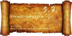 Váradi Hargitta névjegykártya